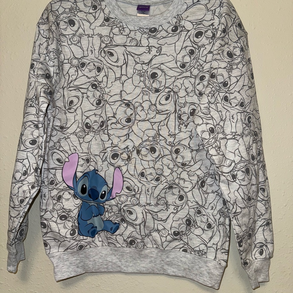 Disney Stitch Purple and Gray Sweatshirt